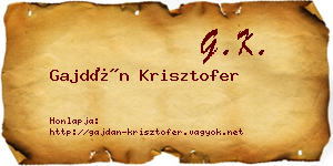 Gajdán Krisztofer névjegykártya
